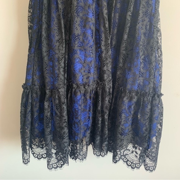 ANTHROPOLOGIE Moulinette Soeurs Royal Blue Lace Cottagecore Dress Size 4 - Picture 8 of 14